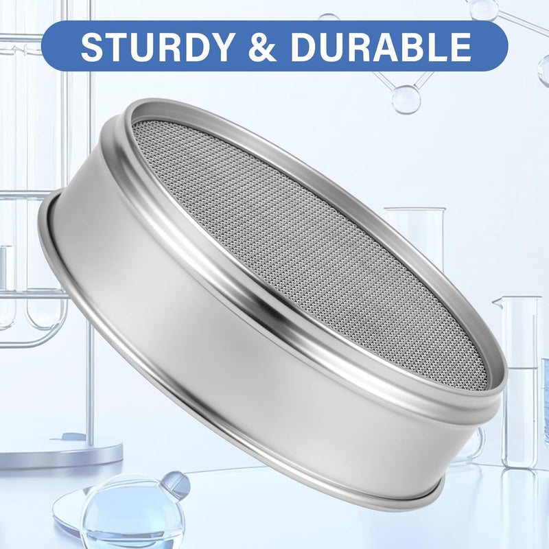 LABLPSAI 50 Mesh Lab Sieves 8" Diameter 304 Stainless Steel Wire Cloth Test Sieve for Industrial Laboratory Home - Image 4
